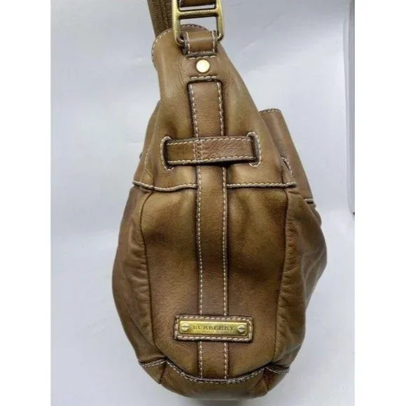 burberry vintage classic brown leather hobo bag - Picture 3 of 12